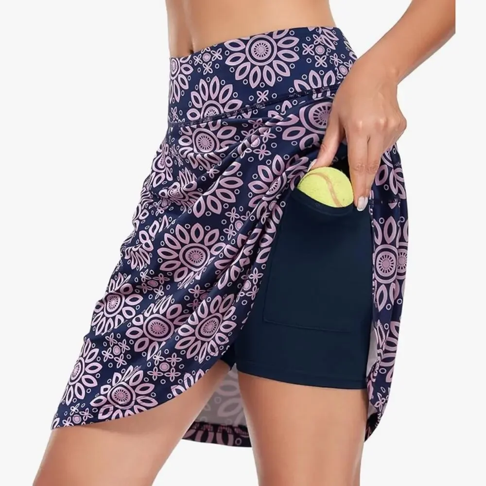 Koralhy 20 in. Golf Athletic Skort with Pockets Navy Pink Size Medium